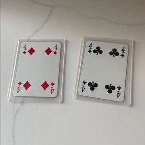 Vintage 70's Gucci Playing Cards in Red and Black. 4's